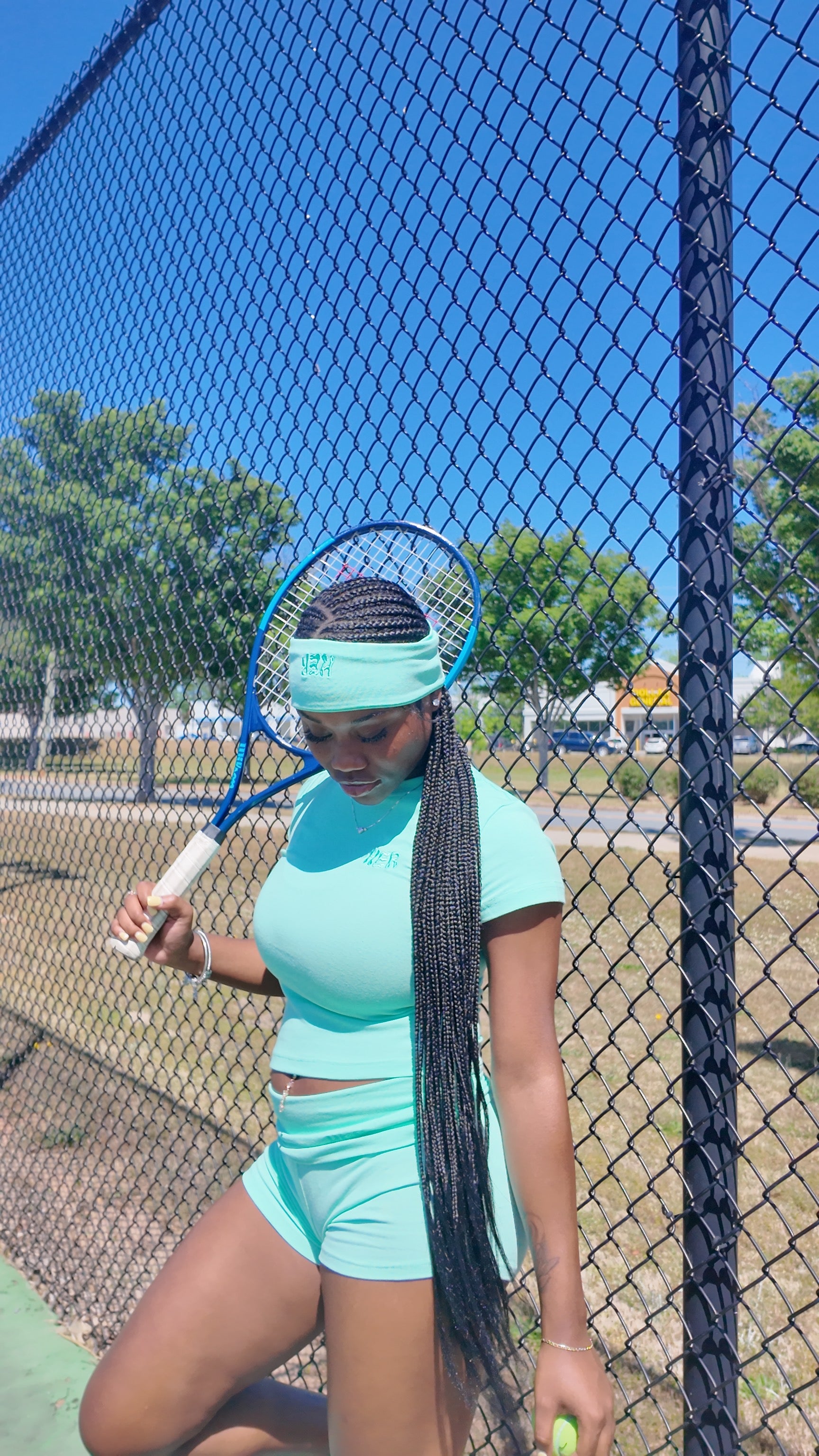 mint green short set